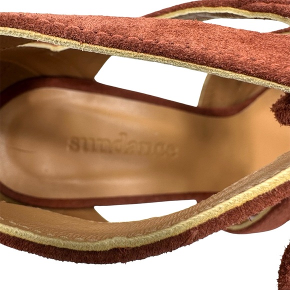 Sundance Catalog “Solana" terracotta suede leather heels w cutouts sz 38/US 7.5 - Picture 9 of 13